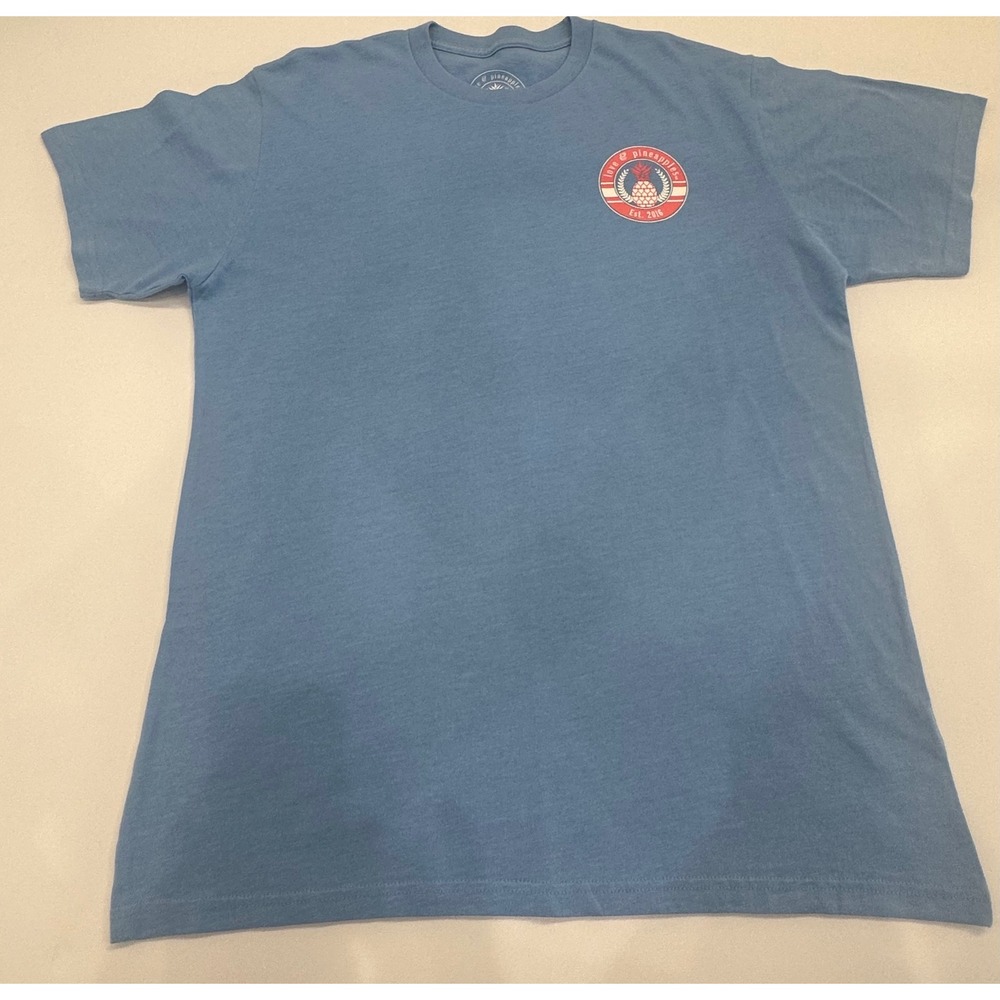 Love & Pineapples Womens Graphic T-Shirt Blue Nothing Can Stop Me Camper Size L